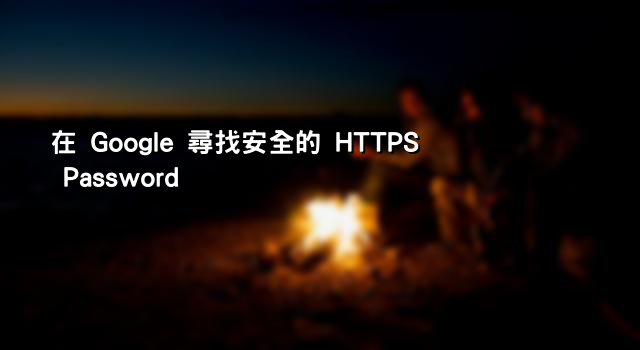 在 Google 尋找安全的 HTTPS Password